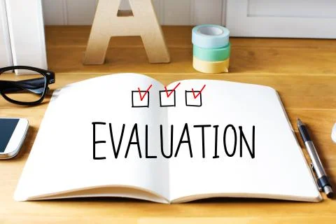 Evaluation concept with notebook Stock Illustration