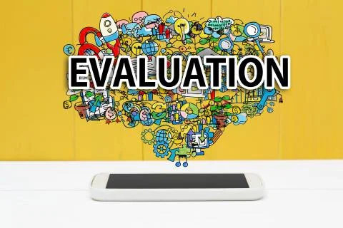 Evaluation concept with smartphone Stock Illustration