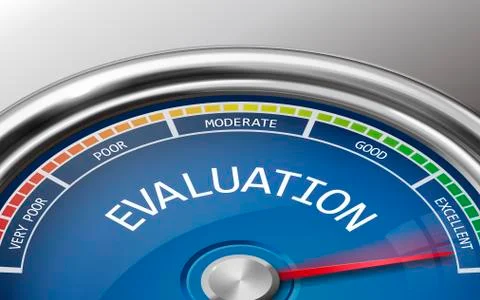 Evaluation conceptual 3d illustration meter indicator Stock Illustration