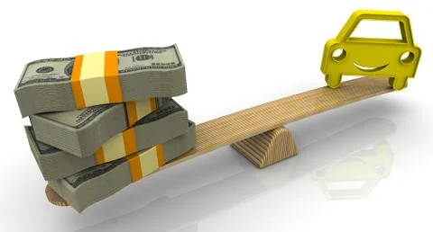Evaluation of the cost of a car 스톡 일러스트