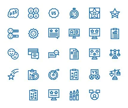 Evaluation Essential Vector Set including 28 Editable Bold Line Retina Read.. Stock Illustration