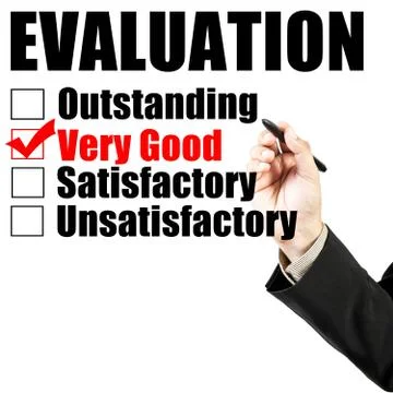 Evaluation form and hand check very good Stock Illustration