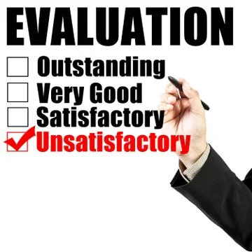 Evaluation form and hand check unsatisfactory Stock Illustration