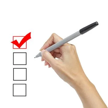 Evaluation form and hand check Illustrazione stock