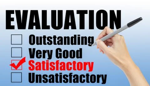 Evaluation form and hand check satisfactory Illustrazione stock