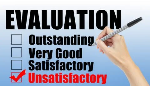 Evaluation form and hand check unsatisfactory 스톡 일러스트