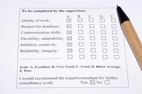 Evaluation form Stock Photos