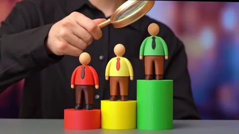 Evaluation of the performance of office workers and salespeople. Productivity Stock Footage 342258852