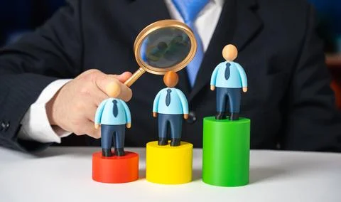 Evaluation of the performance of office workers and salespeople. Productivi.. Stock Photos