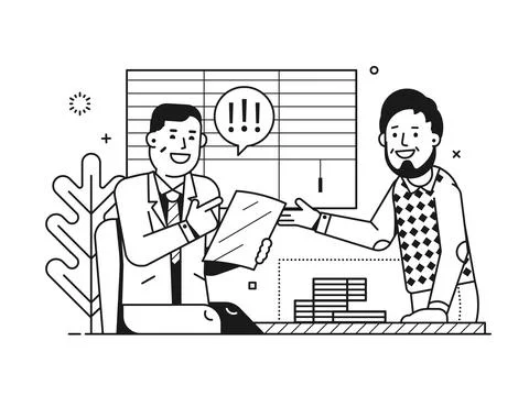 Evaluation Process Concept with Boss and Employee Stock Illustration