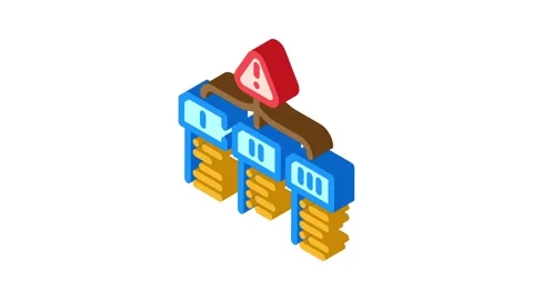 Evaluation risk isometric icon animation Stock Footage 327290453