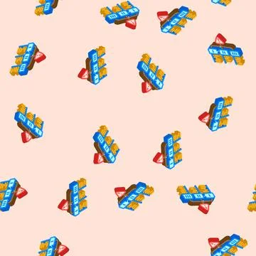 Evaluation risk isometric icon seamless pattern Illustrazione stock
