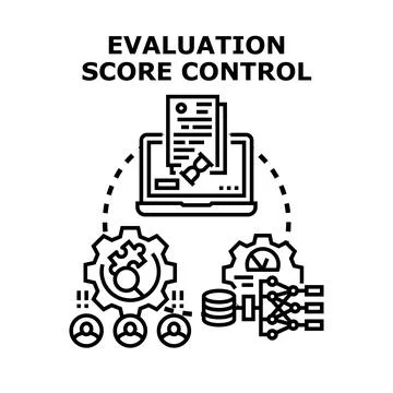 Evaluation score control system performance measuring data 库存插图