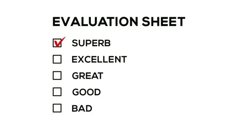 Evaluation Sheet on Square Check List Animation on White Background Stock Footage 155658930