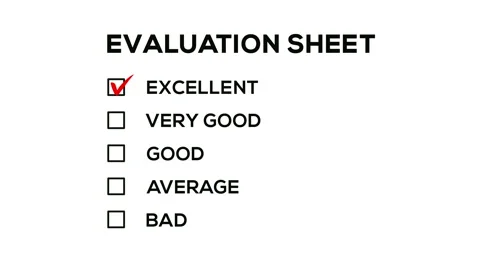 Evaluation on Square Check List Animation on White Background Stock Footage 155659144