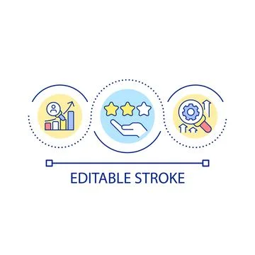 Evaluation of studying progress loop concept icon Stock Illustration