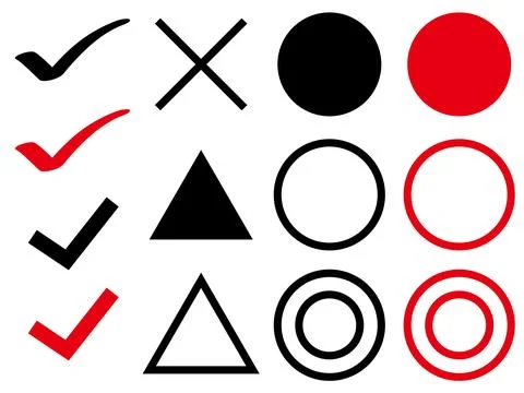 Evaluation symbol icon set. Illustrazione stock