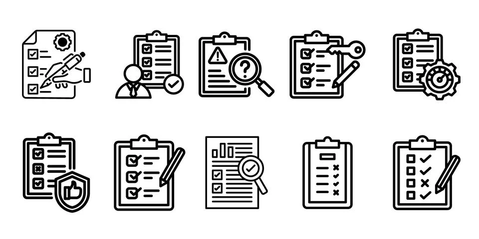 Evaluation thin line icon set vector Ilustración de archivo