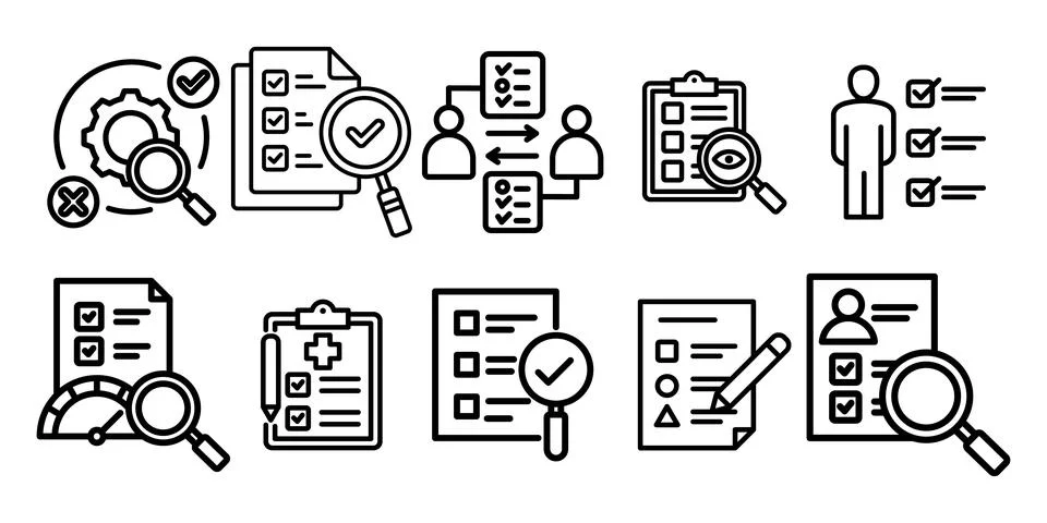 Evaluation thin line icon set vector Stock-Illustration