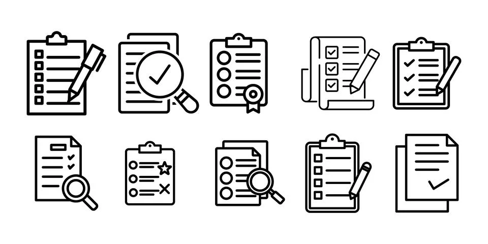 Evaluation thin line icon set vector イラスト素材