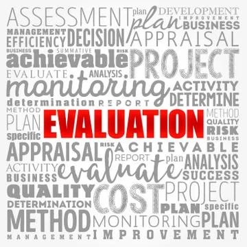 Evaluation word cloud collage, business concept background Stock Illustration