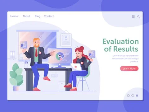 Evaluations of Results Web Page Banner Template Stock Illustration