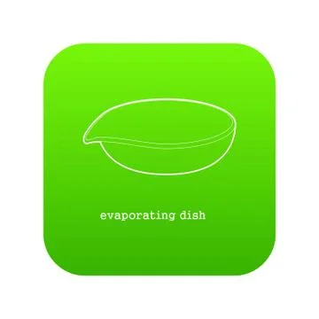 Evaporating dish icon green vector Stock Illustration