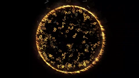 Evaporating Numbers in Circular Motion on Black Background, Stock Footage 317291645