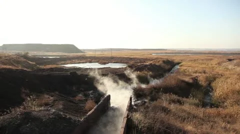 Evaporating wastewater. Stock Footage
