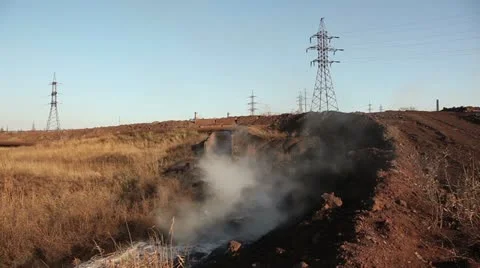 Evaporating wastewater. Stock Footage 12464450