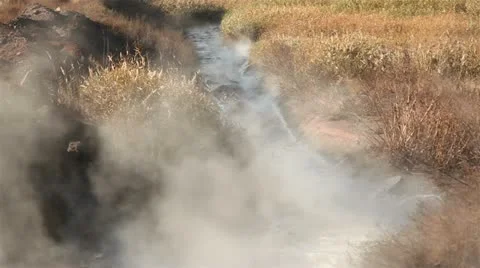 Evaporating wastewater Stock Footage 12510114