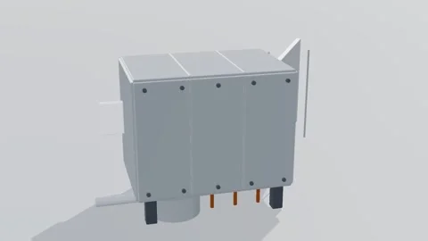 Evaporation chamber display fab 3d loop white background 3D animation seamless Stock Footage 341849078