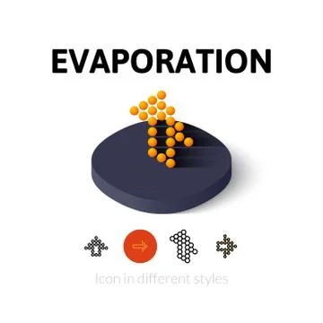 Evaporation icon in different style Stock Illustration