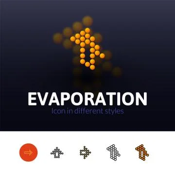 Evaporation icon in different style Stock Illustration