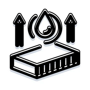 Evaporation process icon with rising water droplet Ilustração Stock