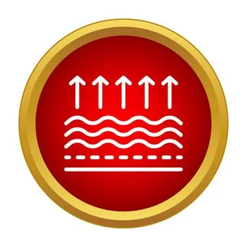Evaporation process icon showing liquid turning to gas Stock Illustration