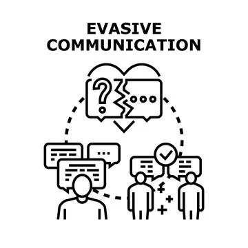 Evasive communication problem preventing effective dialogue Stock Illustration