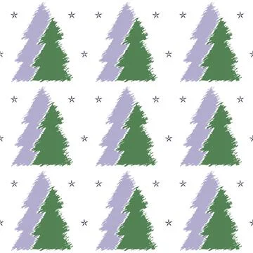 Eve tree geometrical seamless pattern. Christmas, new year holiday festive Stock Illustration