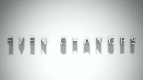 Even chances 3D title animation white text on a white background Video stock 299647854