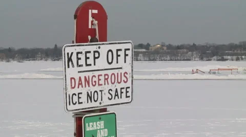 Even in Minnesota Thin Ice Can Be a Hazard Stock Footage 54710475