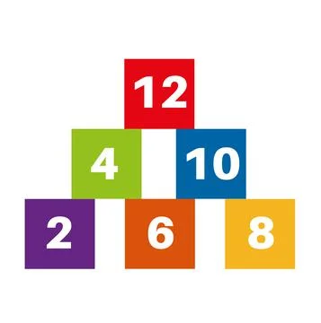 Even number blocks vector illustration on a white background Stock Illustration