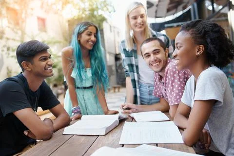 Even on our breaks we try to study Stock Photos