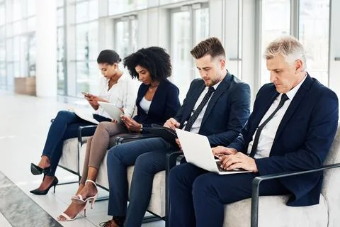 Even when we wait we are always working Foto stock