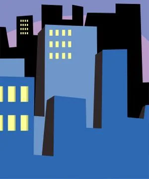 Evening Abstract Cityscape Stock Illustration