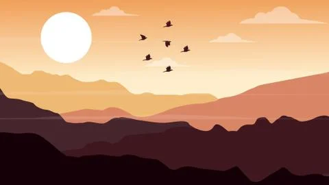 Evening Abstract Landscape Stock-Illustration