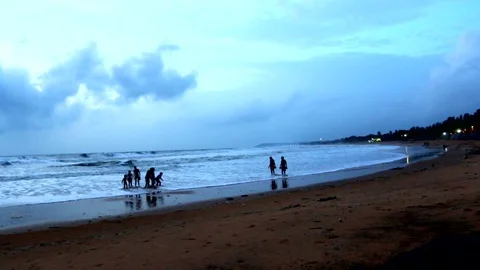 Evening on Aguada beach Stock Footage 77083119