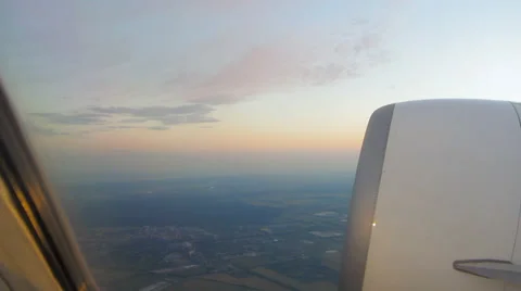 Evening  from the airplane window Video stock 38919475