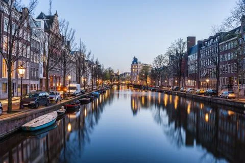 Evening in Amsterdam Stock Photos