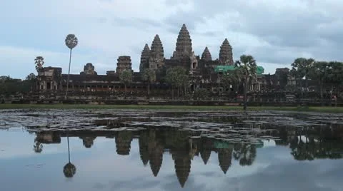 Evening at Angkor Wat Stock Footage 12709917