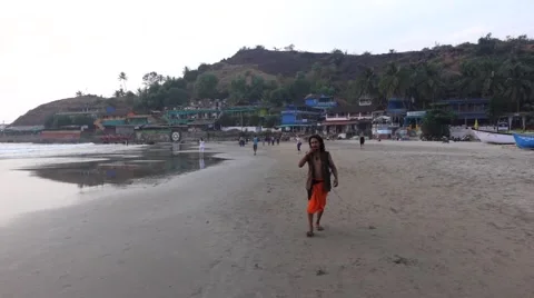 Evening at the Arambol beach Stock-Footage 43855122